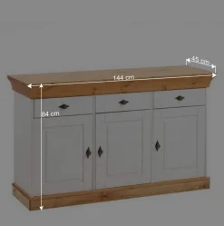 Outlet Wohnen Kiefer Esszimmer Sideboard Sibiuta in Weiß