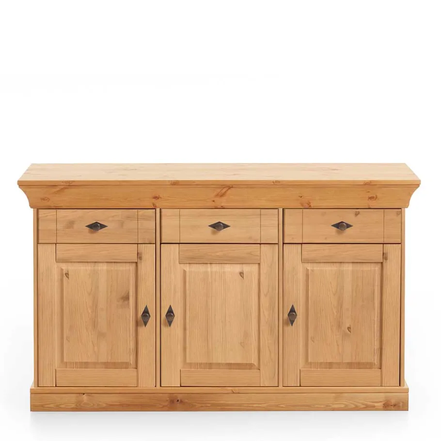 New Wohnen Kiefer-Massivholz Sideboard Piatra im Landhausstil