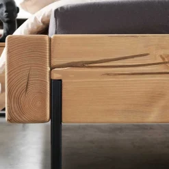 Sale Wohnen Kiefernholz Balkenbett mit LED Licht - Antina