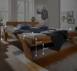 Hot Wohnen Kiefernholz Bett in 180x200 cm - Maylon (zweiteilig)