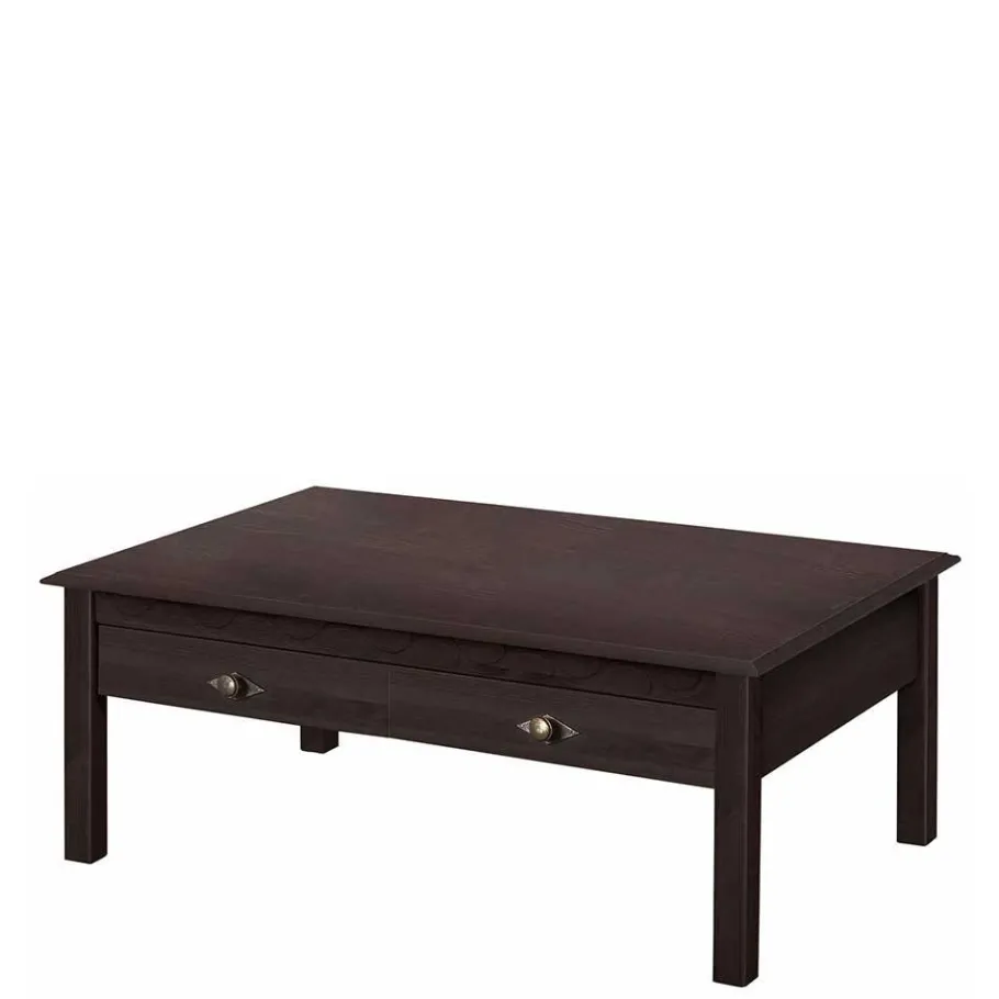 New Wohnen Kiefernholz Couchtisch in Wenge lackiert - Boju