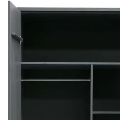Best Wohnen Kiefernholz Kleiderschrank in Grau dunkel - Isnos I