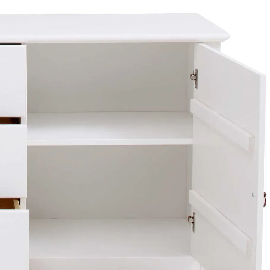 Sale Wohnen Kiefernholz Kommode in Weiß lackiert - Velriva I
