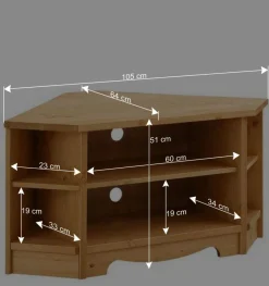 Best Wohnen Kiefernholz TV Board für Ecke - Vanpos