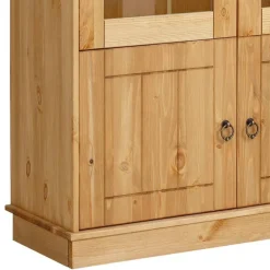 New Wohnen Kiefernholz Vitrine gebeizt und geölt - Goro