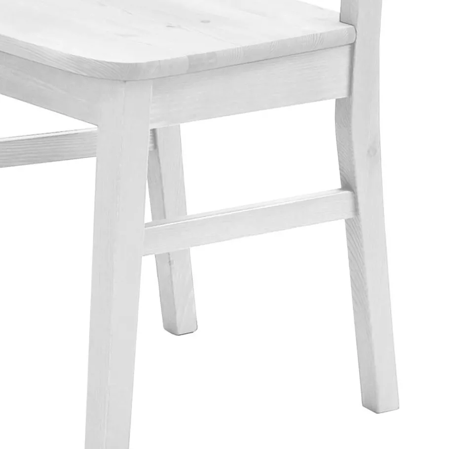 Best Wohnen Kieferstuhl Satumare in Weiß (2er Set)