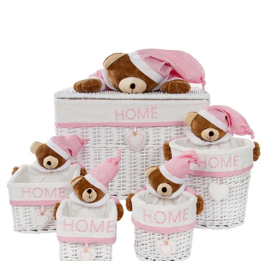 Wohnen Kinderzimmer Körbe mit Plüschbär Kopf - Ucera (fünfteilig)