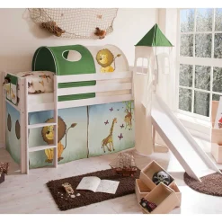 Wohnen Kinderzimmer Safari Hochbett mit Rutsche - Zaruto
