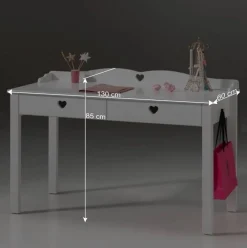 Outlet Wohnen Kinderzimmer Schreibtisch Grandory in Weiß lackiert