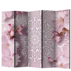 New Wohnen Klappbarer Paravent in Rosa & Weiß - Carika
