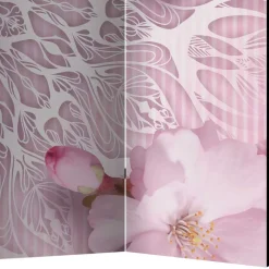 New Wohnen Klappbarer Paravent in Rosa & Weiß - Carika