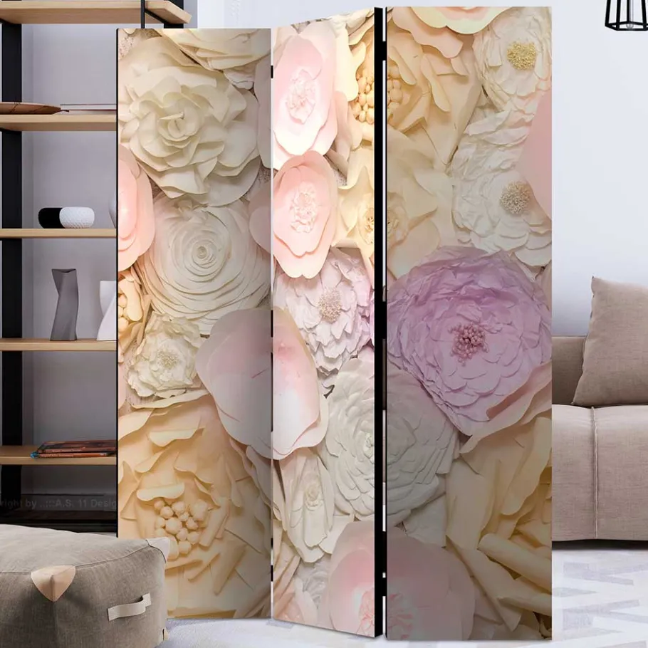 Best Wohnen Klappbarer Paravent mit Blumen Foto - Nurzia