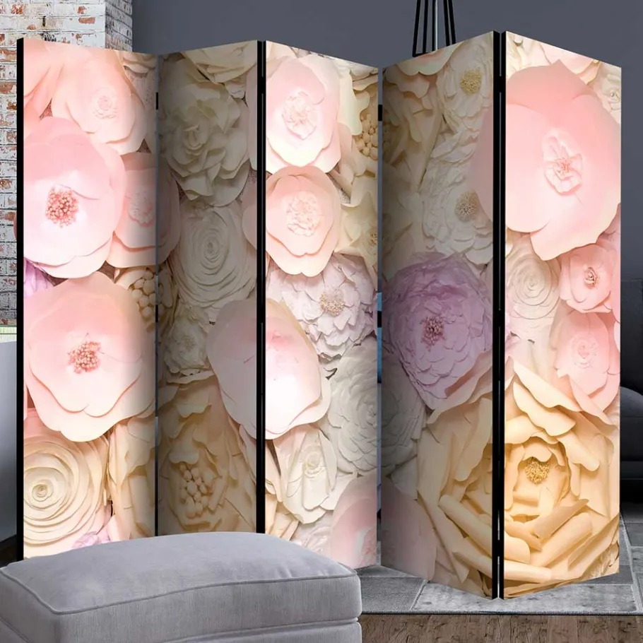 Best Wohnen Klappbarer Paravent mit Blumen Foto - Nurzia
