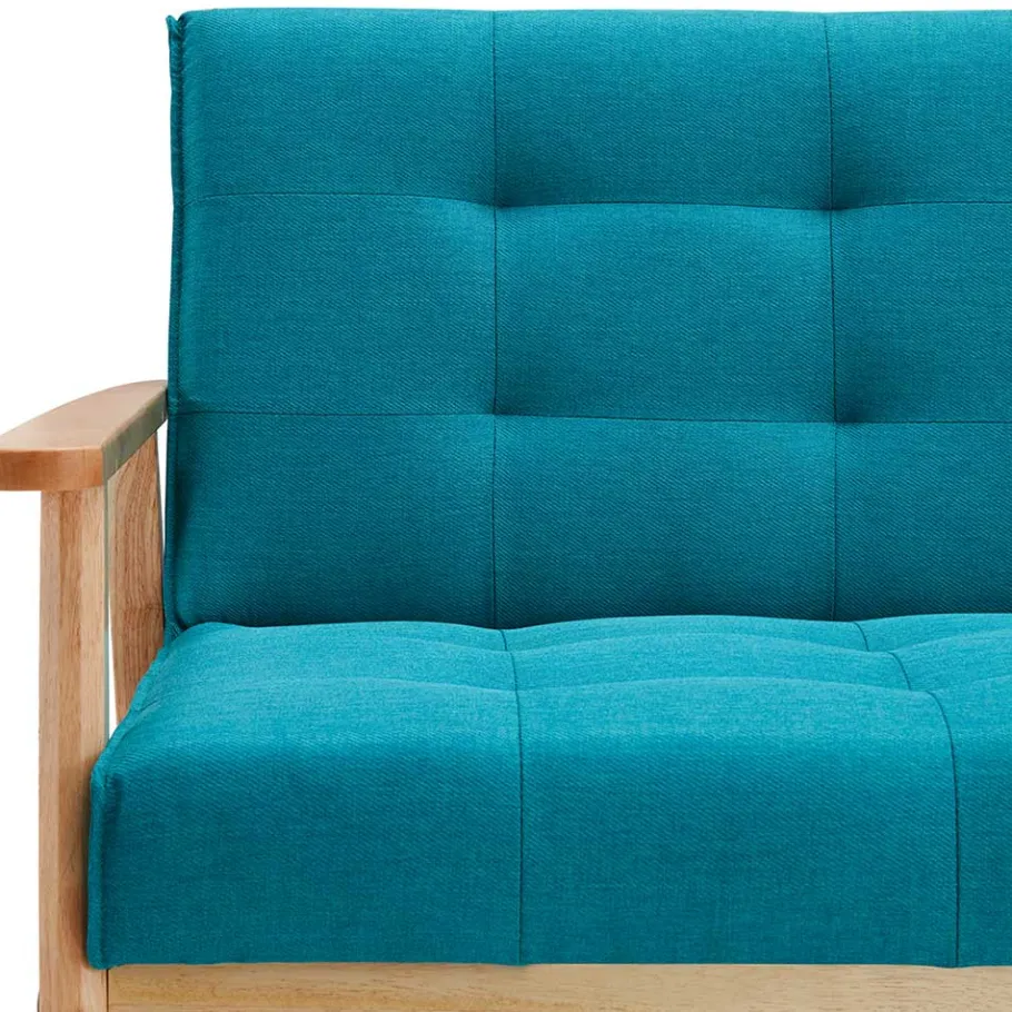 Sale Wohnen Klappcouch in Petrol & Eukalyptus Natur - Barne