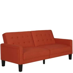Hot Wohnen Klappcouch in Ziegel Rot und Braun - Winston