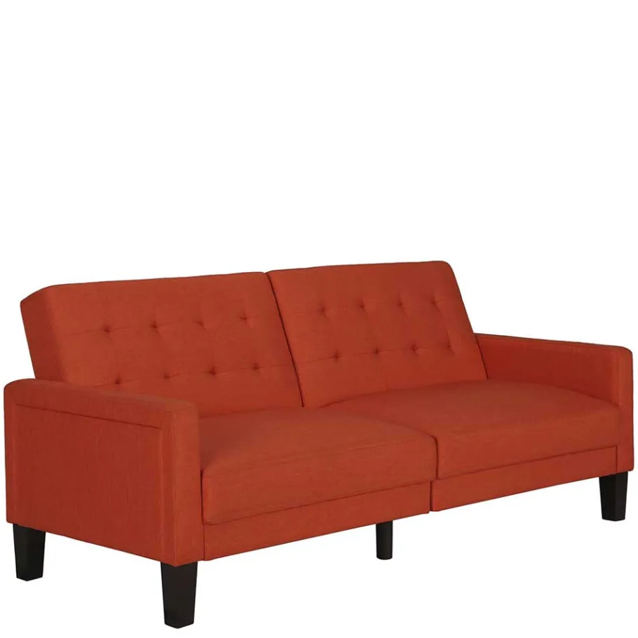 Hot Wohnen Klappcouch in Ziegel Rot und Braun - Winston