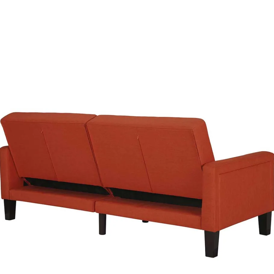 Hot Wohnen Klappcouch in Ziegel Rot und Braun - Winston