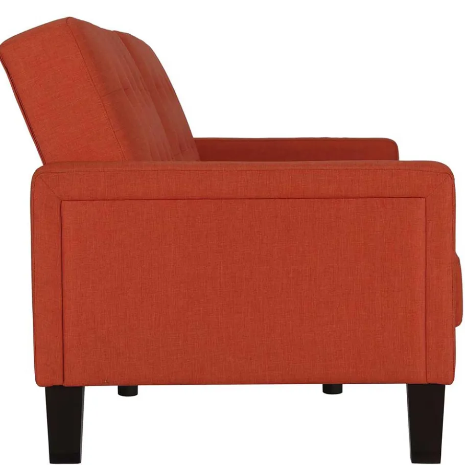 Hot Wohnen Klappcouch in Ziegel Rot und Braun - Winston