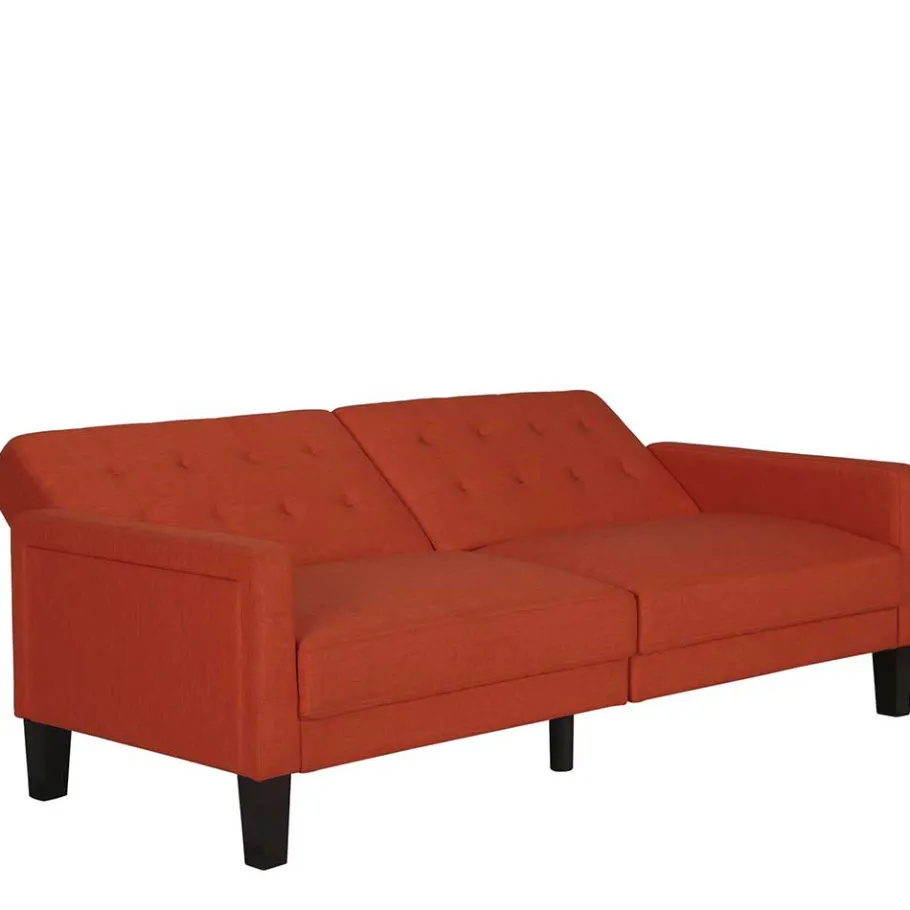 Hot Wohnen Klappcouch in Ziegel Rot und Braun - Winston