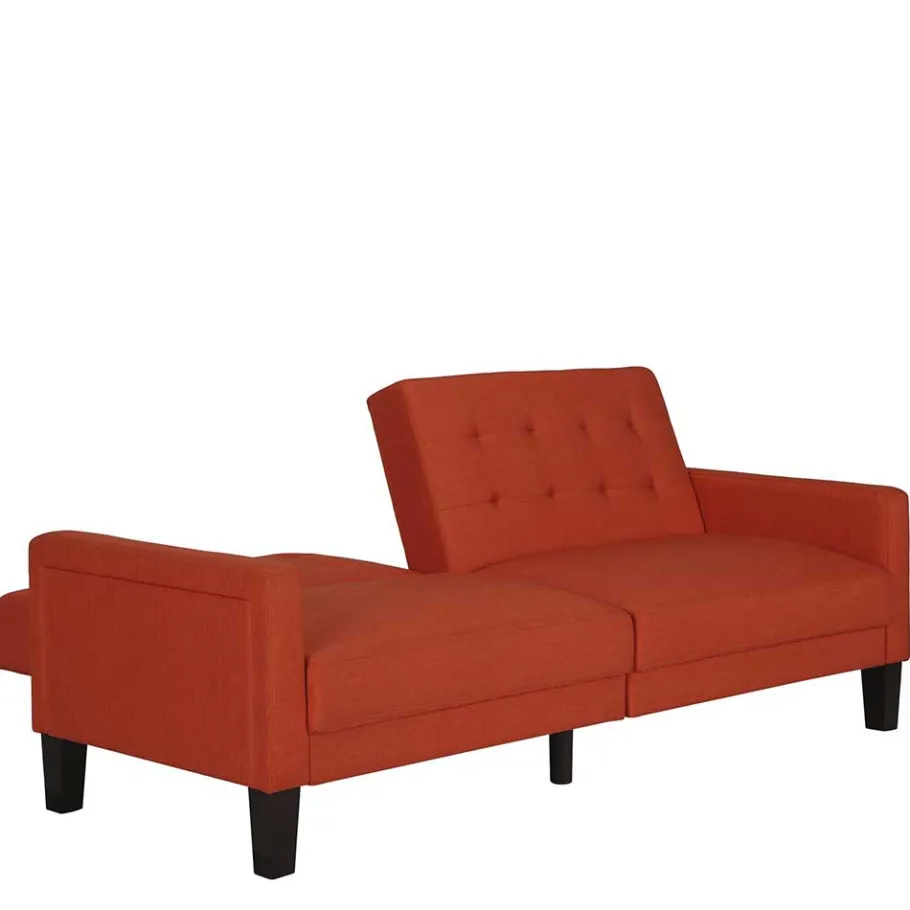 Hot Wohnen Klappcouch in Ziegel Rot und Braun - Winston