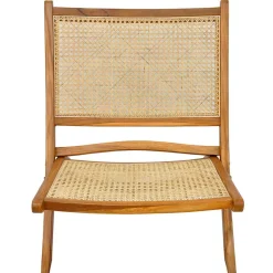 Discount Wohnen Klappsessel mit Wiener Geflecht aus Teak & Rattan - Vilrada