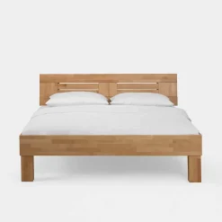 Sale Wohnen Klar lackiertes Holzbett Thivios aus Buche massiv