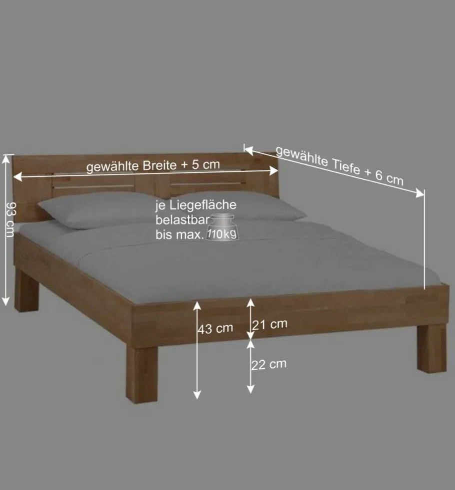 Sale Wohnen Klar lackiertes Holzbett Thivios aus Buche massiv