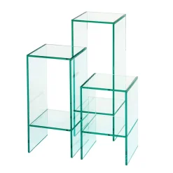 New Wohnen Klarglas Beistelltisch mit quadratischer Tischplatte - Weyna