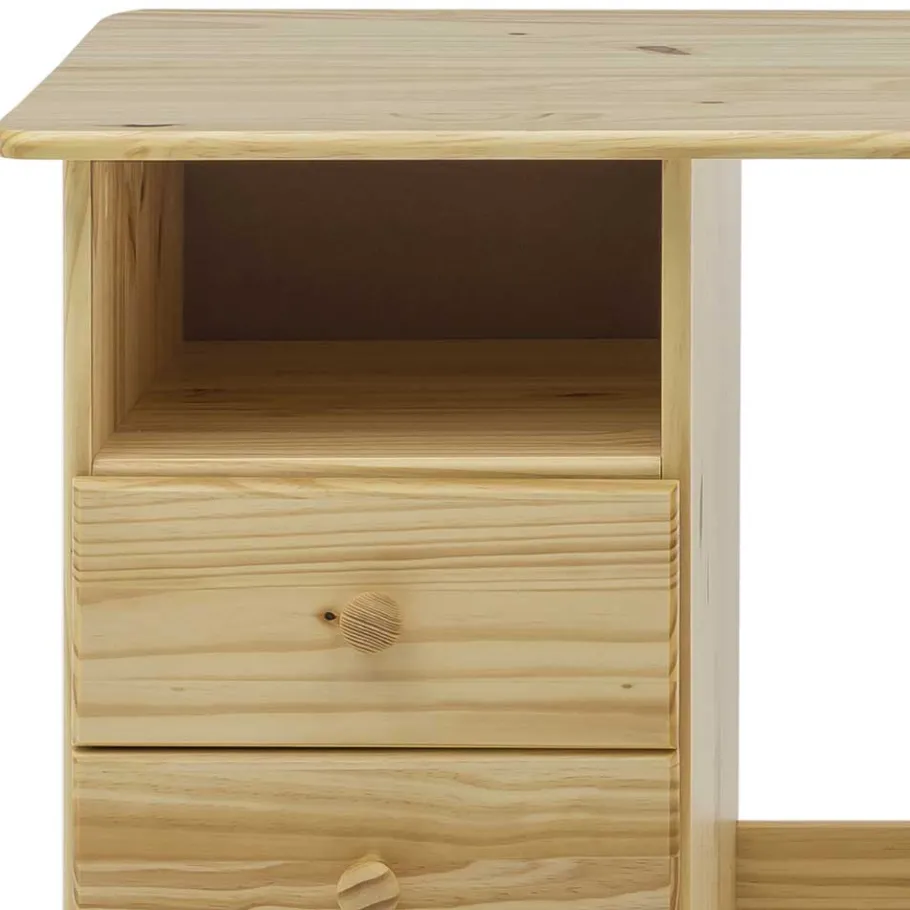 Wohnen Klassischer Holz Schreibtisch aus Kiefer Massivholz - Gomeria