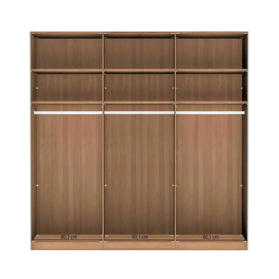 Discount Wohnen Kleiderschrank 250 cm breit mit zwei Höhen - Nikoba