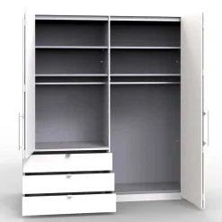 Best Wohnen Kleiderschrank 200cm breit in Creme Glas - Rativian