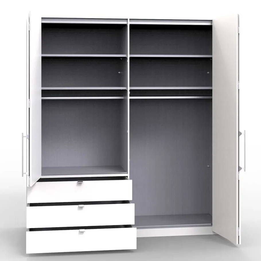 Best Wohnen Kleiderschrank 200cm breit in Creme Glas - Rativian