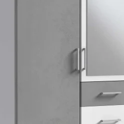 Hot Wohnen Kleiderschrank in Betonoptik Lichtgrau & Weiß - Karimos
