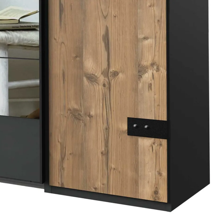 Clearance Wohnen Kleiderschrank in Tanne Dekor & Grau - Ardila