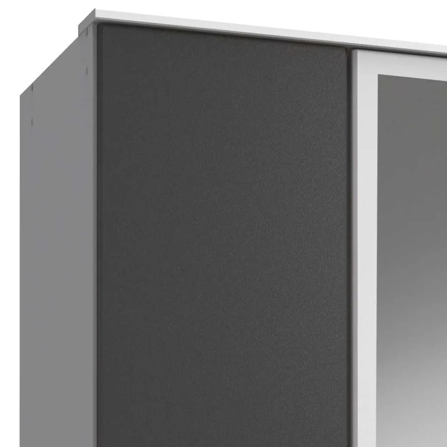 Best Wohnen Kleiderschrank in Weiß & Dunkelgrau - Vanila I
