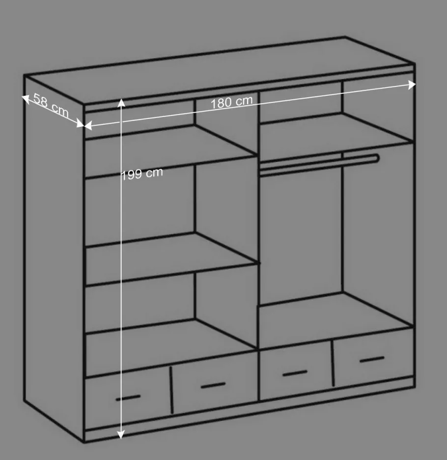 Sale Wohnen Kleiderschrank Mellevos in Weiß