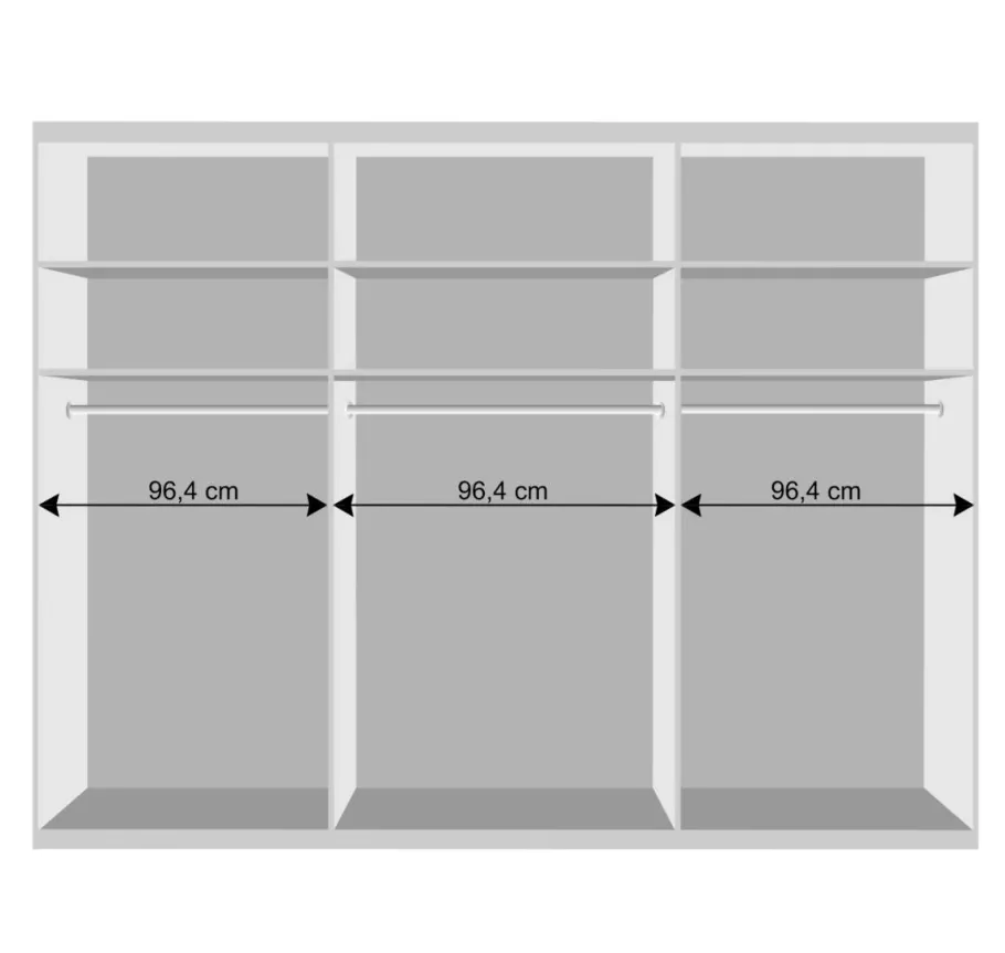 Best Wohnen Kleiderschrank mit 6 Türen 300 cm breit - Emdsiva
