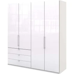 Clearance Wohnen Kleiderschrank mit Glasfront Weiß - Dolienca
