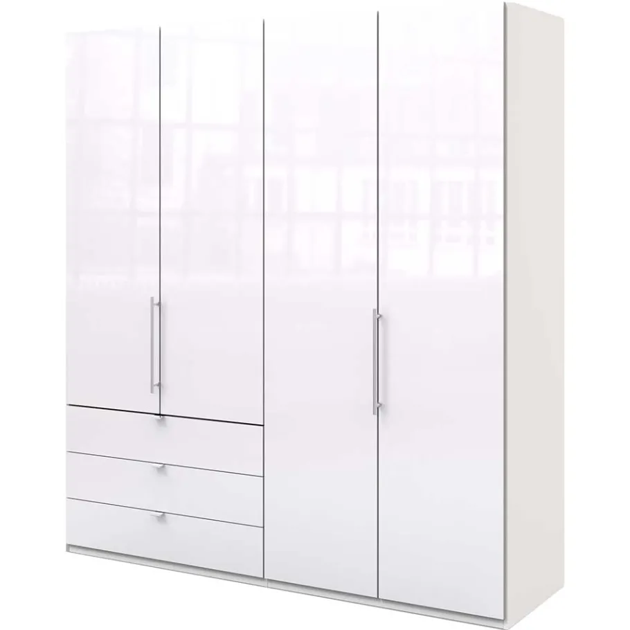 Clearance Wohnen Kleiderschrank mit Glasfront Weiß - Dolienca
