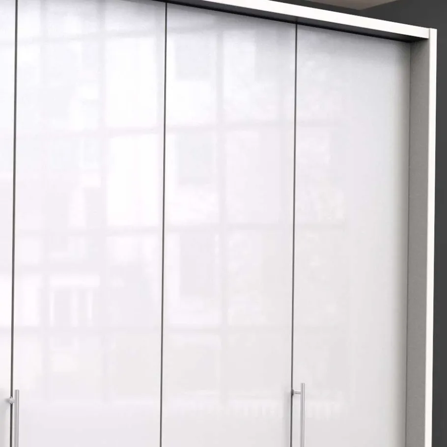 Clearance Wohnen Kleiderschrank mit Glasfront Weiß - Dolienca