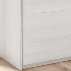 Discount Wohnen Kleiderschrank mit Schwebetüren in Esche Weiß - Pruducia