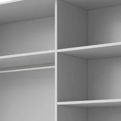 Discount Wohnen Kleiderschrank mit Schwebetüren in Esche Weiß - Pruducia
