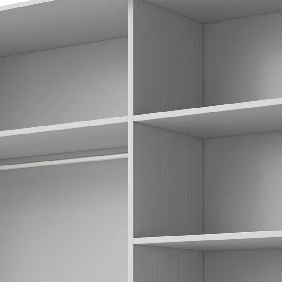 Discount Wohnen Kleiderschrank mit Schwebetüren in Esche Weiß - Pruducia