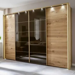 Best Wohnen Kleiderschrank mit Schwebetüren in Dunkelbraun - Vutonia