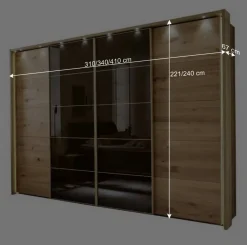 Best Wohnen Kleiderschrank mit Schwebetüren in Dunkelbraun - Vutonia