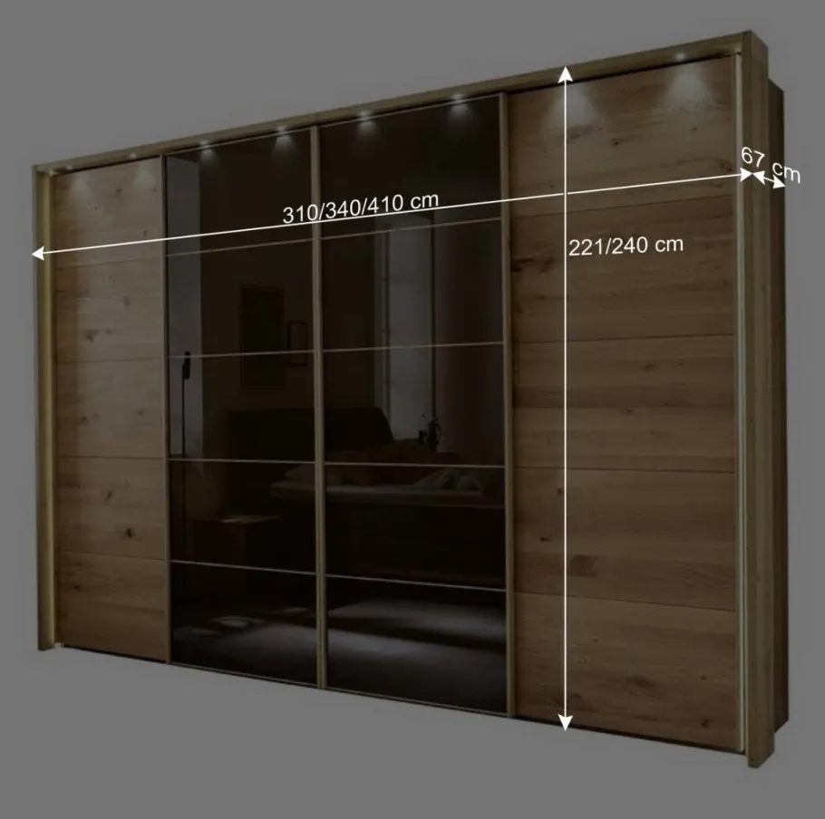 Best Wohnen Kleiderschrank mit Schwebetüren in Dunkelbraun - Vutonia