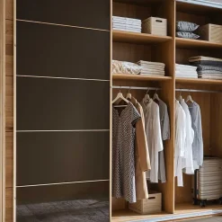 Best Wohnen Kleiderschrank mit Schwebetüren in Dunkelbraun - Vutonia