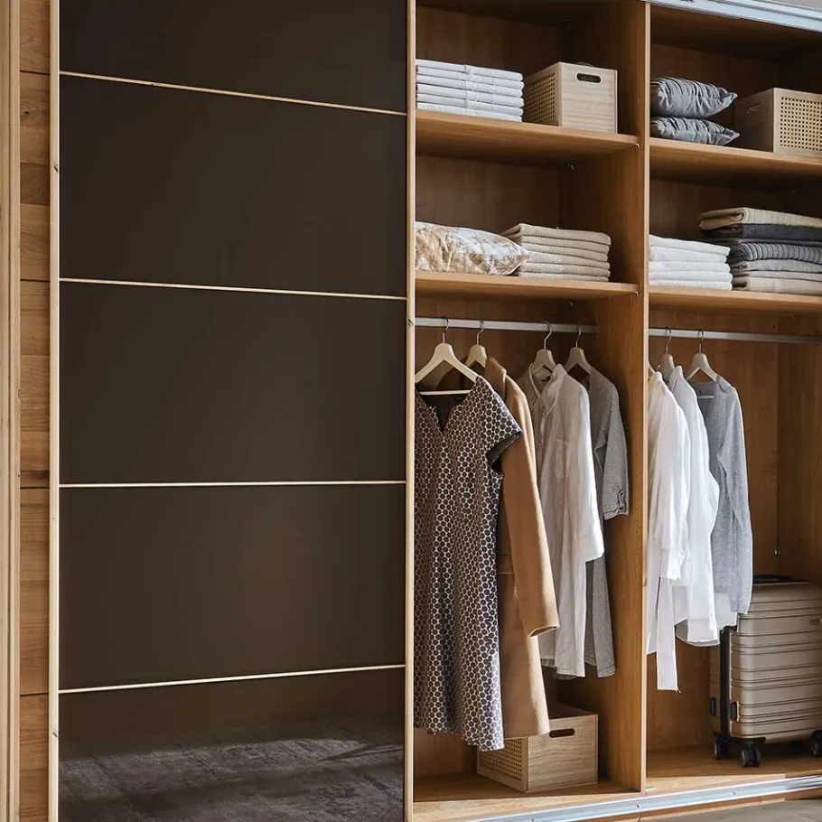 Best Wohnen Kleiderschrank mit Schwebetüren in Dunkelbraun - Vutonia