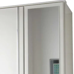 Sale Wohnen Kleiderschrank mit Spiegel in Weiß & Chrom - Miracella