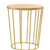 Online Wohnen Kleiner Tisch in Eiche Bianco & Bronze - Leano